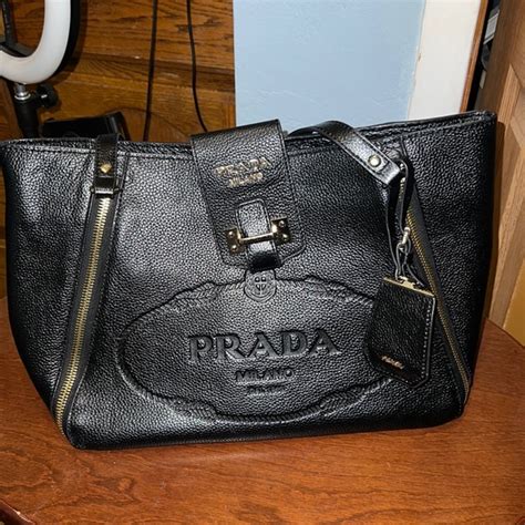 prada pebble leather two tone wallet|Prada wallet.